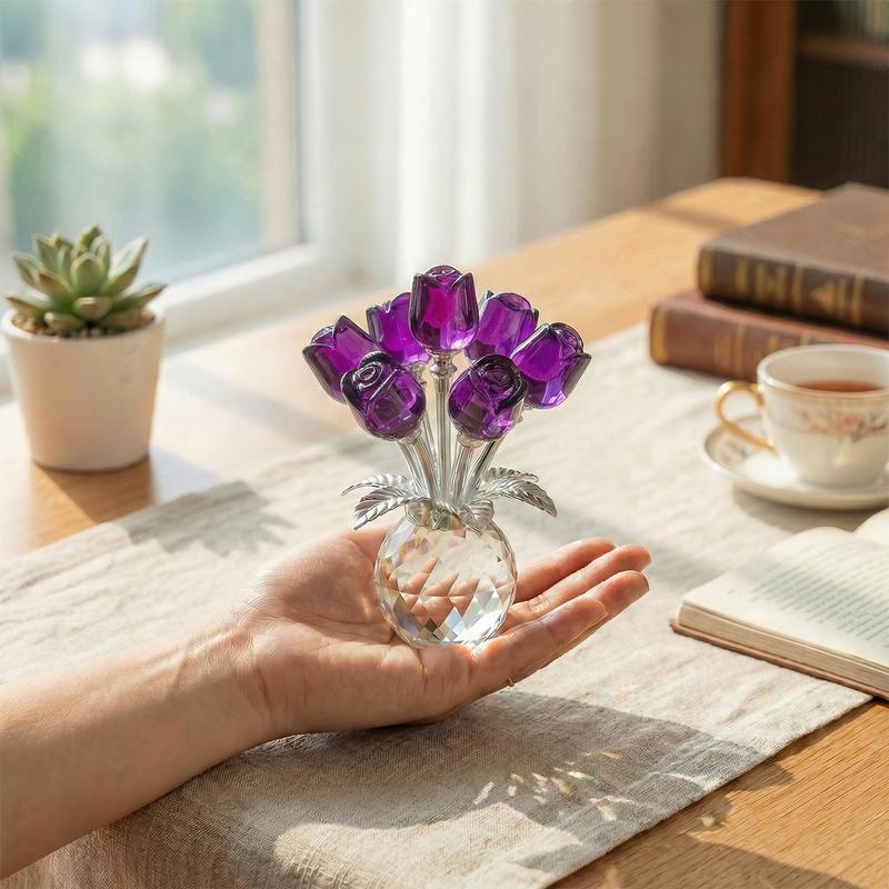 💖Crystal Rose Figurine – A Timeless Symbol of Love &amp; Appreciation-LUN