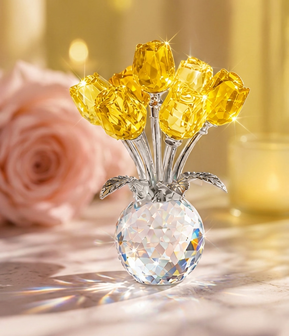💖Crystal Rose Figurine – A Timeless Symbol of Love &amp; Appreciation-LUN