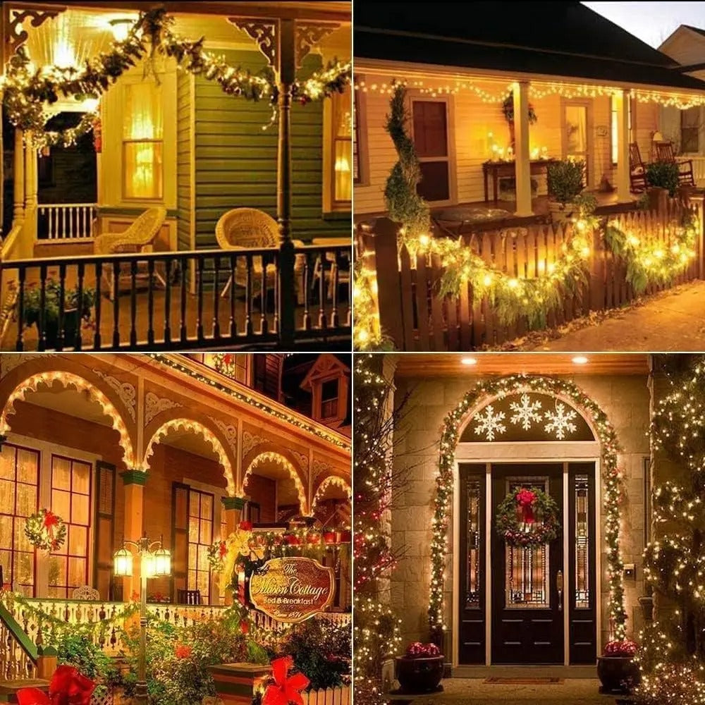 💡Solar light string, automatic charging during the day, foldable and easy to store, 8 Modes for Garden, Yard, Patio, Fence, Tree & Party Decor summervibes-ZO