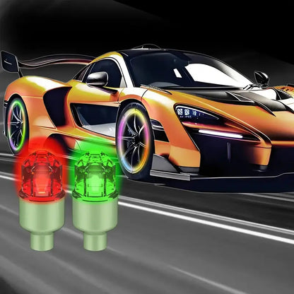 🌈LED wheel light Waterproof Luminous Car Tire Valve Caps Vibration-Sensitive LED Tire Valve Cap-bicycle car motorcycle tire led-ZO