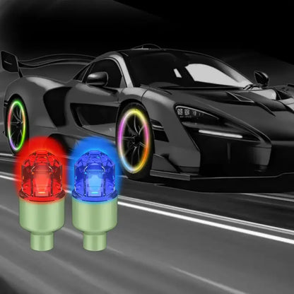 🌈LED wheel light Waterproof Luminous Car Tire Valve Caps Vibration-Sensitive LED Tire Valve Cap-bicycle car motorcycle tire led-ZO