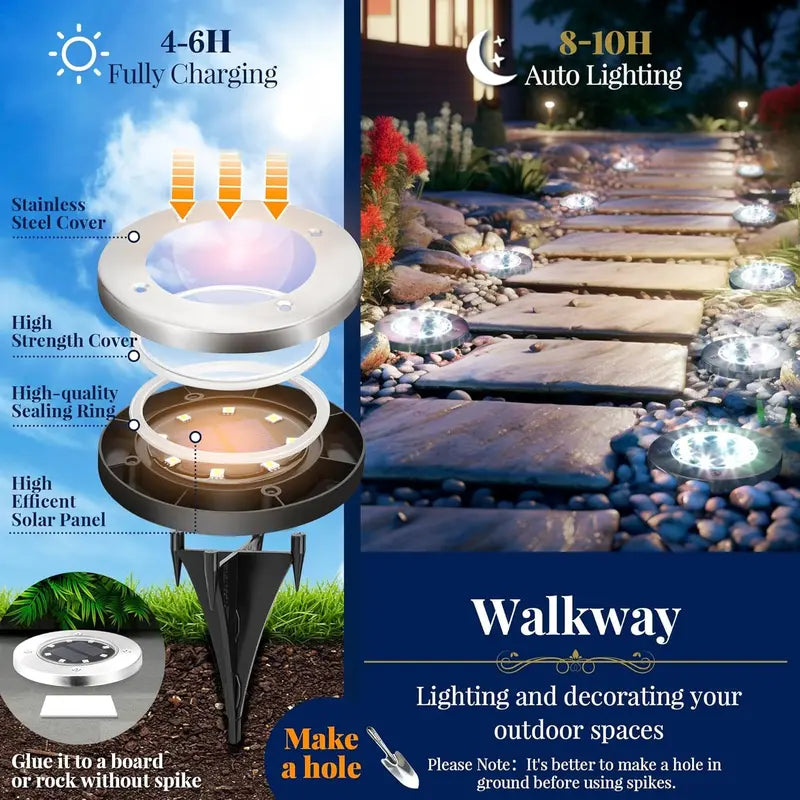 Make Your Garden Glow – Solar Ground Lights Transform Your Walkway into a High-End Runway – No Wires, No Bills! 🏡✨(50% OFF Today!)-HS
