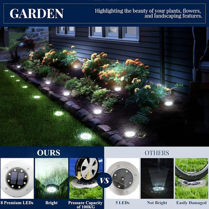 Make Your Garden Glow – Solar Ground Lights Transform Your Walkway into a High-End Runway – No Wires, No Bills! 🏡✨(50% OFF Today!)-HS