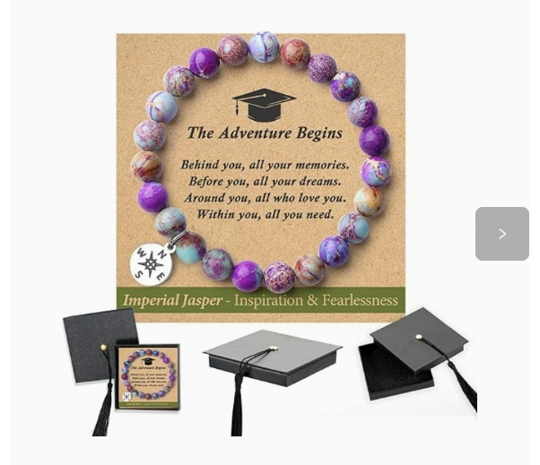 Graduation Gifts for Her Him Class of 2026, Stainless Steel Compass Charm Bracelet with Cap-shape Box, Commemorative Keepsake Jewelry,Senior High School & College Grad Gift Ideas-HS