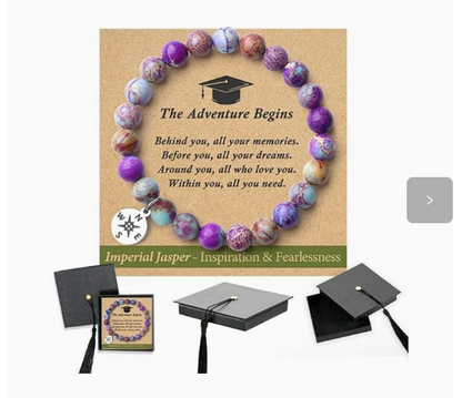 Graduation Gifts for Her Him Class of 2026, Stainless Steel Compass Charm Bracelet with Cap-shape Box, Commemorative Keepsake Jewelry,Senior High School & College Grad Gift Ideas-HS