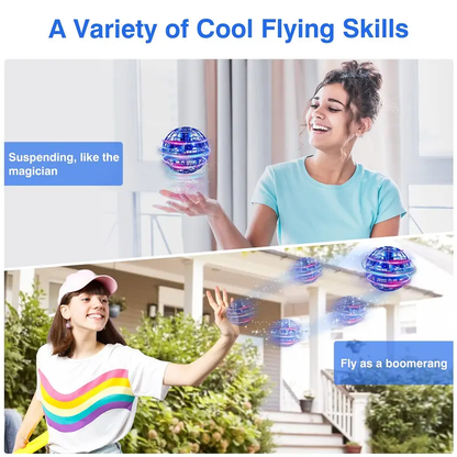 Ufo Smart Inductive Spinning Ball Magic Flying Ball Levitation Ball Fingertip Glowing Magic Ball Stress Relief Toy for Kids,360°Rotating Hand Controlled Drone Orbit,Hand Controlled Mini Drone with Led Lights, Cool Toys Gift for Boys & Girls-HS