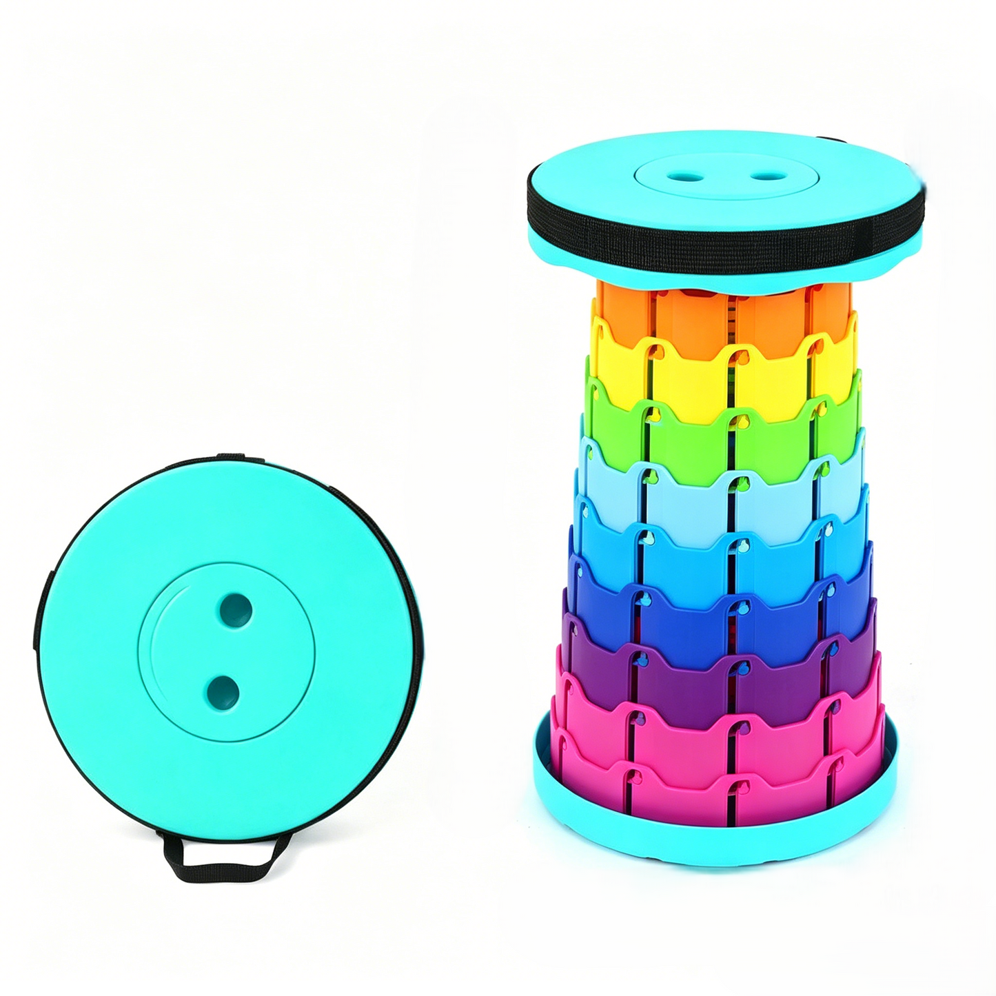 💪Upgraded Collapsible Telescoping Stool🪑 — Portable Folding Seat with 400lbs Capacity-HS