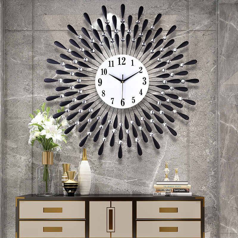 6c57b9f6-5f93-4744-a93f-67fc5fd7fcd6 Quartz Crystal Iron Wall Clock